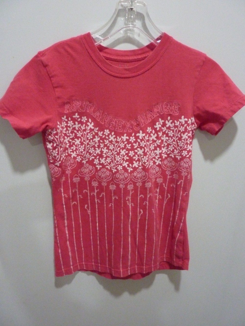 Armani Exchange Women’s Red Short Sleeve T-Shirt SIZE S  100% Cotton LOGO